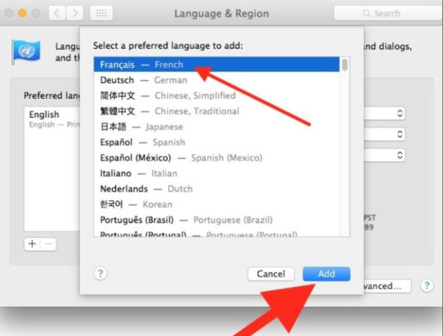 Language and region iMAC